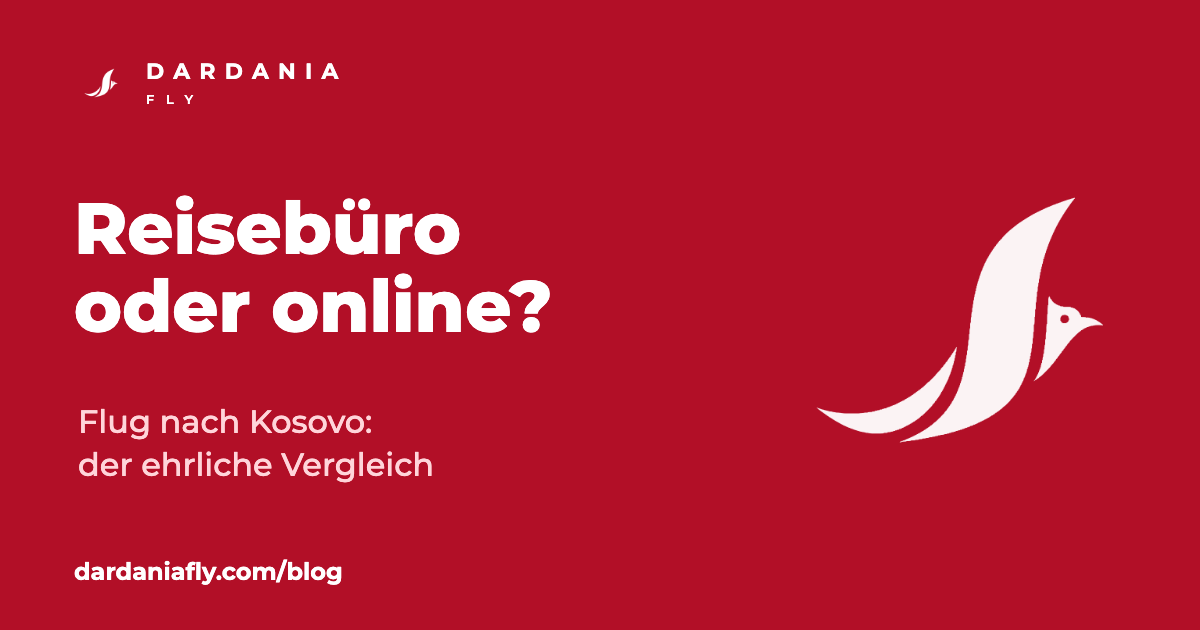 Grafik: Reisebüro oder online? Flug nach Kosovo, DardaniaFly